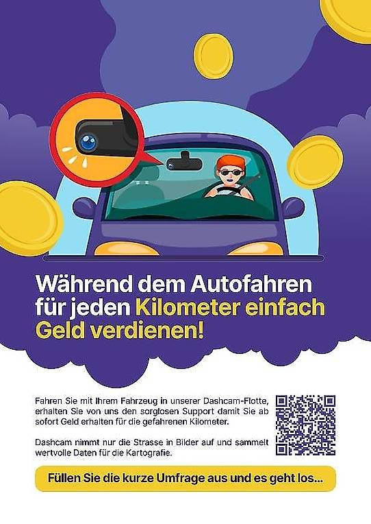 Geld verdienen beim Autofahren Ab 50"000km jährlich
